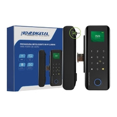 Fechadura Inteligente Wi-Fi Lumini de Sobrepor Porta de Vidro Novadigital Tuya