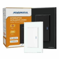 Interruptor Zigbee 4x2 1 Botão Físico Nova Digital Tuya Alexa E Google