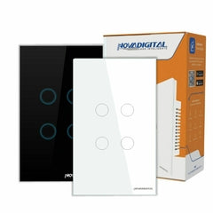 Interruptor Touch Zigbee 4 Botões Mesh Novadigital Tuya