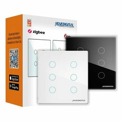 Interruptor Touch Zigbee 4x4 de 6 Botões Mesh